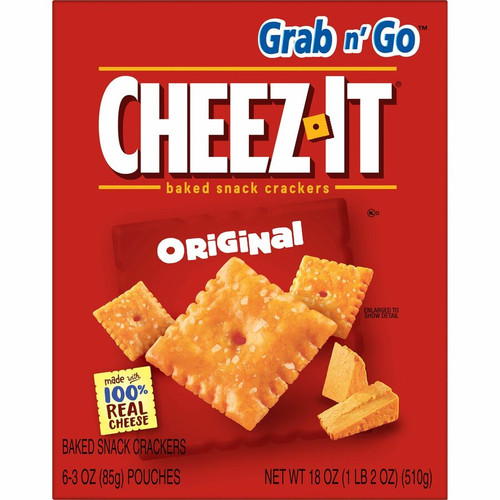 Cheez-It&reg Original Crackers - Original - 1 Serving Pouch - 3 oz - 6 / Box (KEB19133)