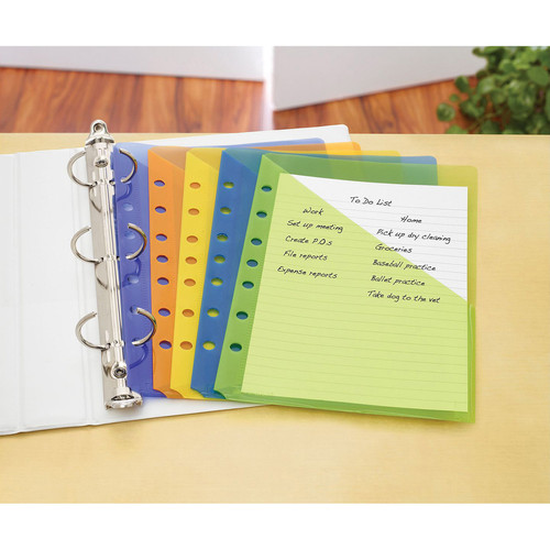 Avery Durable Mini Binder Pockets - For 3-Ring and 7-Ring Binders - 20 x Sheet Capacity - 5 x (AVE75307)