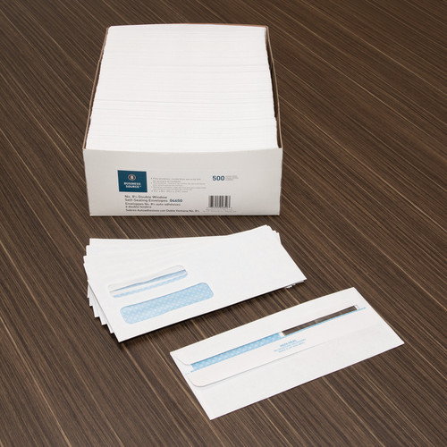 Business Source Double Window No. 8-5/8 Check Envelopes - Double Window - #8 5/8 - 8 5/8" Width x 3 (BSN04650)