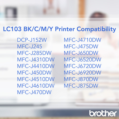 Brother Genuine Innobella LC103C High Yield Cyan Ink Cartridge - Inkjet - High Yield - 600 Pages - (BRTLC103C)