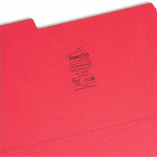 Smead SuperTab 1/3 Tab Cut Legal Recycled Top Tab File Folder - 8 1/2" x 14" - 3/4" Expansion - Top (SMD15410)