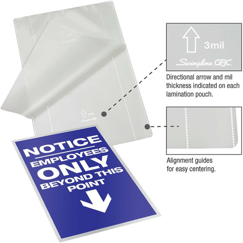 GBC Fusion EZUse Laminating Pouches - Sheet Size Supported: Letter - Laminating Pouch/Sheet Size: x (GBC3200717)