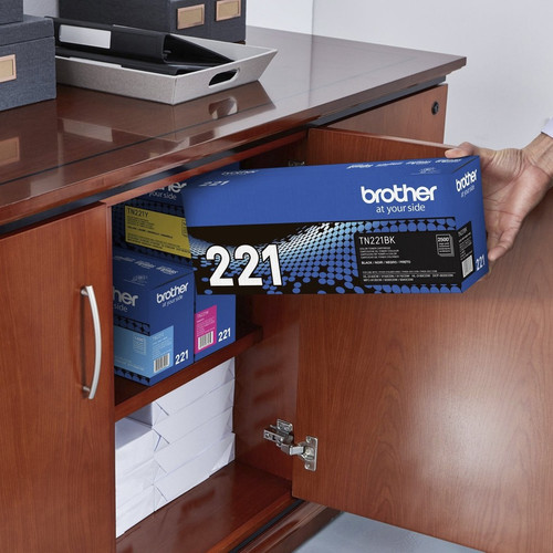 Brother Genuine TN221BK Black Toner Cartridge - Laser - Standard Yield - 2500 Pages - Black - 1 (BRTTN221BK)