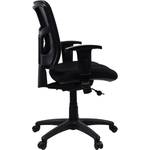 Managerial Mesh Midback Chair  Black Fabric Seat  Black Back  Black Frame  5star Base (MOS86209)