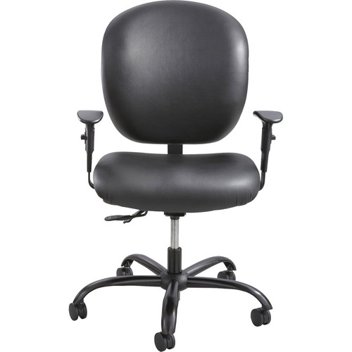 Safco Alday 24/7 Task Chair - Black Polyester Seat - Black Vinyl Back - 5-star Base - Black - 1 (SAF3391BV)
