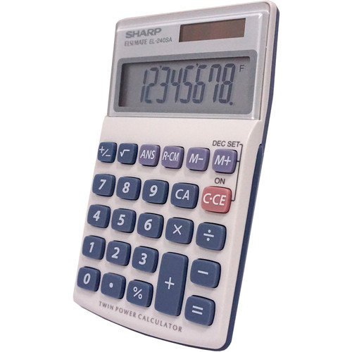 Sharp Calculators EL-240SAB 8-Digit Handheld Calculator - 3-Key Memory, Sign Change, Auto Power Off (SHREL240SAB)