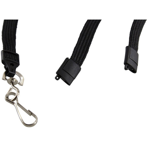 SICURIX Plastic Hook Breakaway Lanyard - 12 / Pack - 36" Length - Black - Nylon, Plastic, Steel (BAU65514)