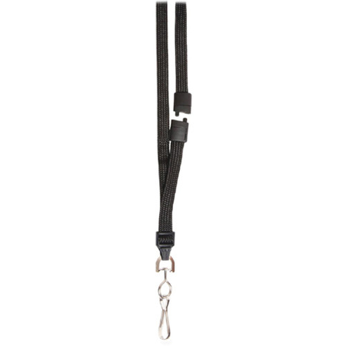 SICURIX Plastic Hook Breakaway Lanyard - 12 / Pack - 36" Length - Black - Nylon, Plastic, Steel (BAU65514)