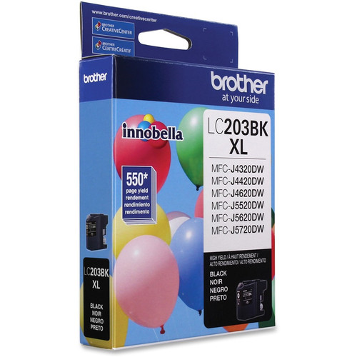 Brother Genuine Innobella LC203BK High Yield Black Ink Cartridge - Inkjet - High Yield - 550 Pages (BRTLC203BK)