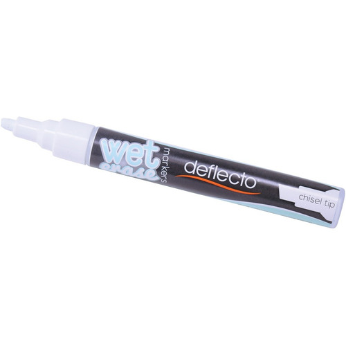 Deflecto Wet Erase Markers - Fine, Bold Marker Point - Chisel Marker Point Style - White - 4 / Pack (DEFSMA510V4WT)