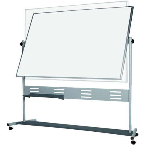 MasterVision Magnetic Dry Erase 2-sided Easel - 72" (6 ft) Width x 48" (4 ft) Height - White Steel (BVCQR5507)
