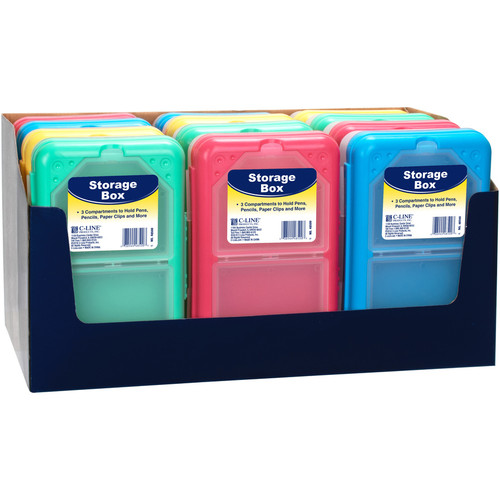 C-Line Storage Box with 3 Compartments - Assorted Tropic Tones Colors, 1/EA, 48500 (CLI48500)