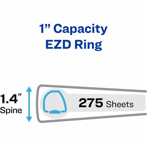 Avery Heavy-Duty View Binders - Locking One Touch EZD Rings - 1" Binder Capacity - Letter - 8 (AVE79772)