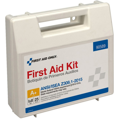 First Aid Only 25-Person Bulk Plastic First Aid Kit - ANSI Compliant - 141 x Piece(s) For 25 x - 1 (FAO90589)