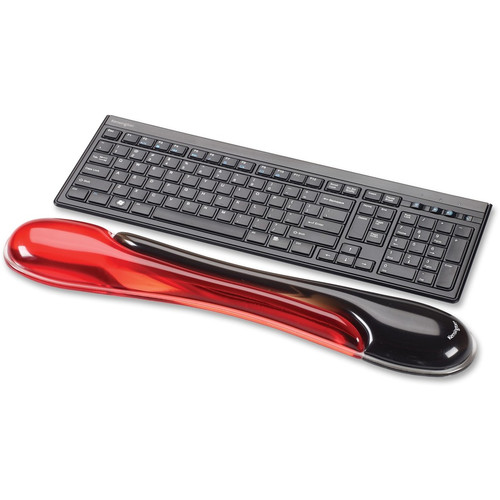 Kensington Duo Gel Wave Keyboard Wrist Rest - 18.88" x 3.50" Dimension - Red, Black - Gel - Slip - (KMW62398)