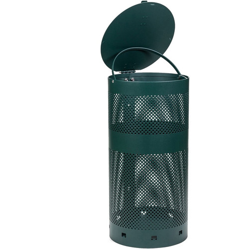 Tatco Dog Waste Station Trash Can - Rust Resistant - Powder Coated Aluminum - Green - 1 Each (TCO28000)