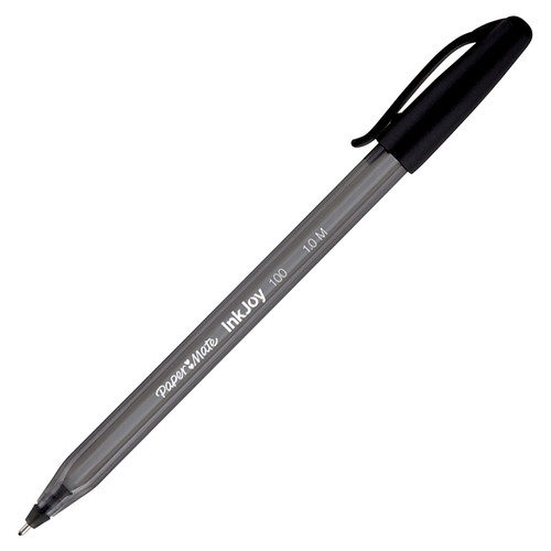 Paper Mate Inkjoy 100 ST Ballpoint Stick Pens - Medium Pen Point - 1 mm Pen Point Size - Black - - (PAP1951257)