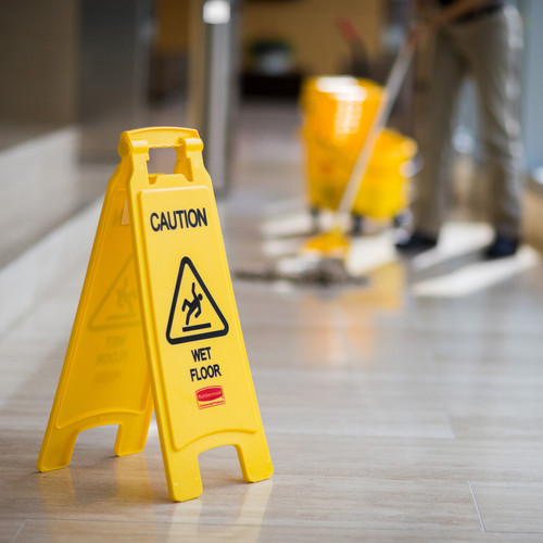 Rubbermaid Commercial Caution Wet Floor Safety Sign - 6 / Carton - Caution Wet Floor Print/Message (RCP611277YWCT)