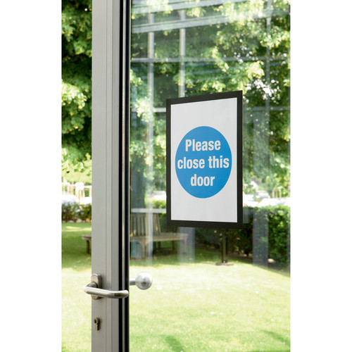 DURABLE DURAFRAME Self-Adhesive Magnetic Letter Sign Holder - Horizontal or Vertical, x - (DBL476801)