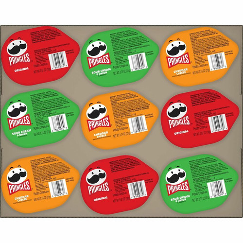 Pringles&reg Variety Pack - Original, Sour Cream, Cheddar Cheese - Tub - 1 - 18 / Box (KEB14977)