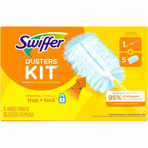 Swiffer Unscented Duster Kit - 5 pieces/Kit - 6 / Carton - Fiber - Blue, Yellow (PGC11804CT)