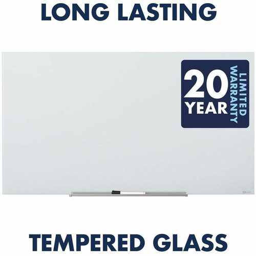 Quartet InvisaMount Magnetic Glass Dry-Erase Board - 85" (7.1 ft) Width x 48" (4 ft) Height - White (QRTG8548IMW)