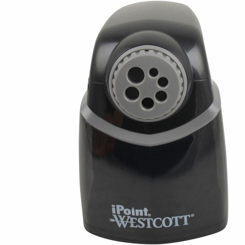 Westcott iPoint Heavy-Duty School Sharpener - Helical - 7.8" Height x 5.8" Width - Gray, Black - 1 (ACM16681)