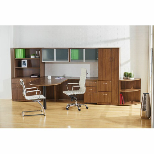 Lorell Modern Guest Chairs - Bonded Leather Seat - Bonded Leather Back - Mid Back - Cantilever Base (LLR59504)