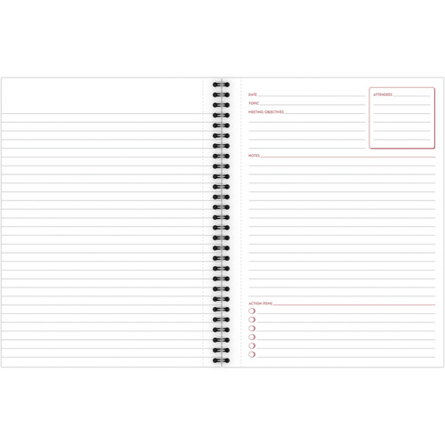 Mead Limited Meeting Notebook - 80 Pages - Wire Bound - Both Side Ruling Surface - Ruled - 7 1/4" x (MEA06982)