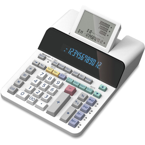 Sharp EL-1901 12 Digit Paperless Printing Calculator - Environmentally Friendly, 4-Key Memory - 5 - (SHREL1901)