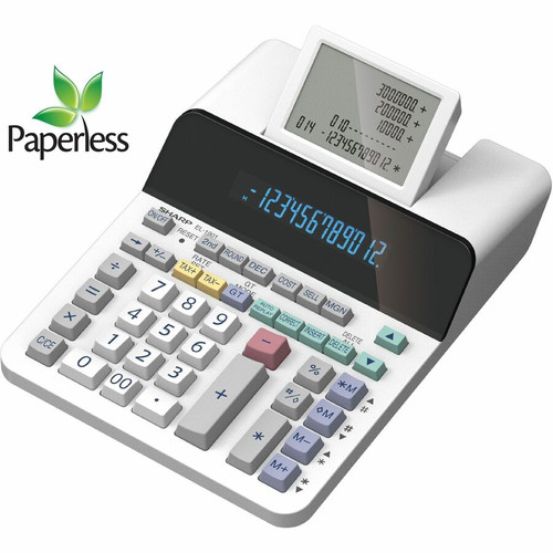 Sharp EL-1901 12 Digit Paperless Printing Calculator - Environmentally Friendly, 4-Key Memory - 5 - (SHREL1901)
