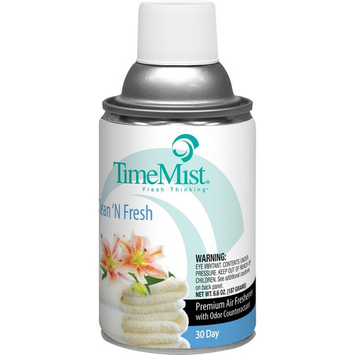 TimeMist Metered 30-Day Clean/Fresh Scent Refill - Spray - 6000 ft³ - 6.6 fl oz (0.2 quart) - - 30 (TMS1042771CT)