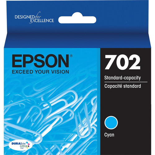 Epson DURABrite Ultra T702 Original Standard Yield Inkjet Ink Cartridge - Cyan - 1 Each - 300 Pages (EPST702220S)