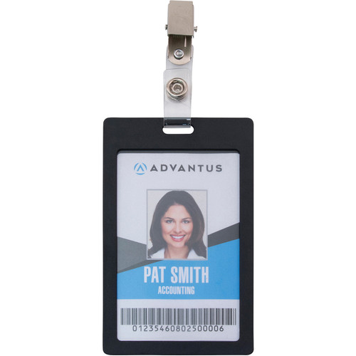 Advantus ID Badge Clip Adapters - Metal, Vinyl - 25 / Pack - Silver (AVT97302)