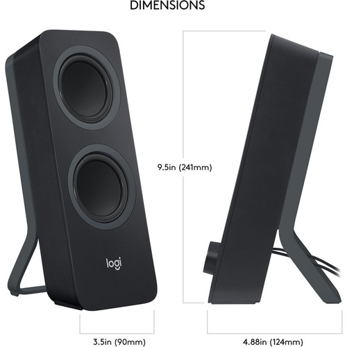 Logitech Z207 Bluetooth Speaker System - 5 W RMS - Black - 2 Pack (LOG980001294)