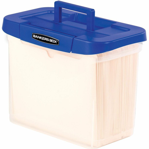 Bankers Box Heavy Duty Portable Plastic File Box - Internal Dimensions: 11.75" Width x 6.75" x (FEL0086301)