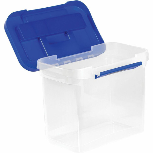 Bankers Box Heavy Duty Portable Plastic File Box - Internal Dimensions: 11.75" Width x 6.75" x (FEL0086301)