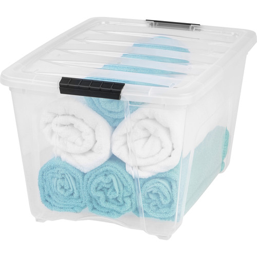 IRIS Stackable Clear Storage Boxes - Internal Dimensions: 16.10" Length x 11.60" Width x 12.20" - x (IRS100245)