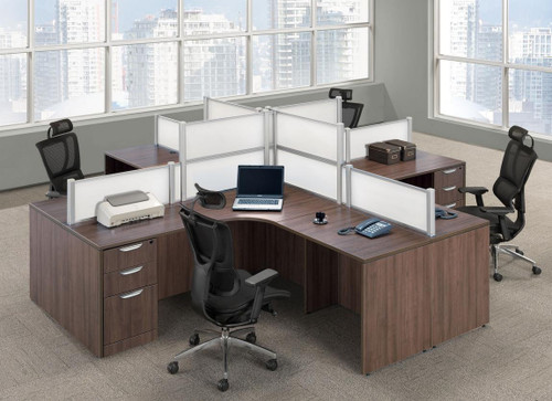 Four Person Workstations for an Open Office