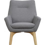 Lorell Quintessence Collection Upholstered Chair - Gray Seat - Gray Back - Low Back - Four-legged - (LLR68961)