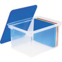 Storex Plastic File Tote Storage Box - Internal Dimensions: 15.50" Length x 12.25" Width x 9.25" - (STX61508U04C)