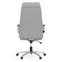 Stormy  Executive HiBack Chair with Adjustable Lumbar Grey Leather/Chrome Frame - 26.75"W x 28.25"D x 37.75-40.5"H (MOS74011GRY)