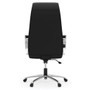 Stormy  Executive HiBack Chair with Adjustable Lumbar Black Leather/Chrome Frame - 26.75"W x 28.25"D x 37.75-40.5"H - (MOS74011BLK)