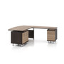 L-Shaped Single Pedestal Desk With a Raised Bow Top And Single Pedestal Right Return - (CAN3MSAT902L/CAN3MSAT905R)