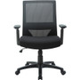 Mid-Back Mesh Task Chair - Fabric Seat - Mid Back - 5-star Base - Black - Armrest - 1 Each (MOS41840)