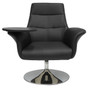 Rosie Collection Lounge Chair with Tablet Arm and Disc Base - 36.5/8-39"W x 34.5/16"D x 37.7/16"H (MOS11896TAVBK)