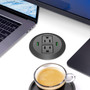 3 inch Desk Power Grommet, USB Grommet with Green Port, Desk Hole Round Grommet Outlets with 2 AC Outlets and 2 USB Ports 6.5FT Heavy Duty Power Cord - 3.54"L x 3"W x 2.9"H (MOSB07FNJRHVF)