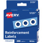 Avery White Self-Adhesive Reinforcement Labels - 0.3" Diameter - 0.25" Maximum Capacity - - - (AVE05729)
