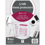 C-Line Heavyweight Poly Sheet Protectors with Index Tabs - 5-Tab Set, Clear Tabs, Top Loading, 8 x (CLI05557)