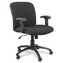 Safco Big & Tall Executive Mid-Back Chair - Black Foam, Polyester Seat - Black Frame - 5-star Base (SAF3491BL)